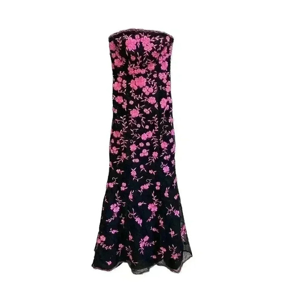 Jovani Vintage Embroidered and Beaded Strapless Prom Dress Size 0, Pre-Owned - Picture 1 of 9